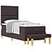 Letto con Box Spring con Materasso & Panchina Marrone Scuro 80x200 cm Tessuto - Foto miniatura 1