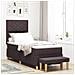 Letto con Box Spring con Materasso & Panchina Marrone Scuro 80x200 cm Tessuto - Foto miniatura 2