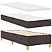 Letto con Box Spring con Materasso & Panchina Marrone Scuro 80x200 cm Tessuto - Foto miniatura 3
