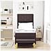 Letto con Box Spring con Materasso & Panchina Marrone Scuro 80x200 cm Tessuto - Foto miniatura 5