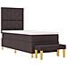 Letto con Box Spring con Materasso & Panchina Marrone Scuro 80x200 cm Tessuto - Foto miniatura 8