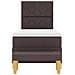 Letto con Box Spring con Materasso & Panchina Marrone Scuro 80x200 cm Tessuto - Foto miniatura 9