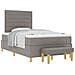 Letto con Rete a Molle e Materasso & Panchina Tortora 120x200 cm Tessuto - Foto miniatura 1