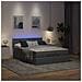 Pouf Letto con Materasso e LED Grigio Scuro 140x190 cm - Foto miniatura 3