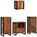 Set di mobili per il bagno 4 pcs Legno massello riciclato - Foto miniatura 7