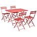 Set Da Pranzo Da Giardino 4 Posti Fiori Metallo Rosso - Foto miniatura 2