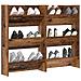 Armadi per scarpe da muro 2 pcs Legno vecchio Legno multistrato - Foto miniatura 3