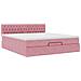 Struttura Letto Pouf con Materasso Rosa 160x200 cm in Velluto - Foto miniatura 5