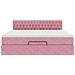 Struttura Letto Pouf con Materasso Rosa 160x200 cm in Velluto - Foto miniatura 6