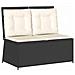 Panchina da giardino con cuscino Nero Poly Rattan - Foto miniatura 1
