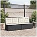 Panchina da giardino con cuscino Nero Poly Rattan - Foto miniatura 2