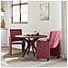 Sedie da Pranzo con Ruote 2 pcs Rosso vino 57 x 66 x 94 cm - Foto miniatura 3