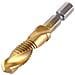Set Di 6 Punte Per Maschiatura Con Codolo Esagonale, Stile Corto Oro, M8x0.75, Acciaio Al Carbonio - Foto miniatura 5
