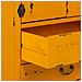 Mobiletto In Legno Con 4 Cassetti E 2 Ante, Giallo, 60x40x140h Cm - Foto miniatura 6
