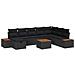 Set Divano da Giardino con cuscino 9 pcs Nero Poly Rattan - Foto miniatura 1