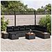 Set Divano da Giardino con cuscino 9 pcs Nero Poly Rattan - Foto miniatura 2