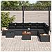 Set Divano da Giardino con cuscino 9 pcs Nero Poly Rattan - Foto miniatura 3