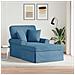Chaise Longe con Gonna con cuscino 3 pcs Blu Tessuto in Cords - Foto miniatura 2