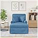 Chaise Longe con Gonna con cuscino 3 pcs Blu Tessuto in Cords - Foto miniatura 3