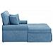 Chaise Longe con Gonna con cuscino 3 pcs Blu Tessuto in Cords - Foto miniatura 5