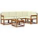 Set di divani con cuscino 6 pcs Naturale e Crema - Foto miniatura 3