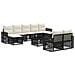 Set Divano da Giardino 10 pcs Nero e Bianco Crema polyrattan - Foto miniatura 1
