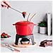71711 - Set per fonduta in ghisa smaltata, supporto in ferro con base in legno - Foto miniatura 2