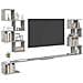 Mensola per TV da muro Grigio Cemento 160 x 15 x 94 cm - Foto miniatura 3
