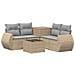 Set di divani 6 pz Beige e Grigio Chiaro - Foto miniatura 1