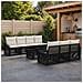 Set Divano da Giardino 8 pz Nero e Bianco Crema polyrattan - Foto miniatura 3