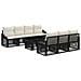 Set Divano da Giardino 8 pz Nero e Bianco Crema polyrattan - Foto miniatura 1