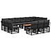 Set Divano da Giardino 14 pz Nero e Grigio scuro polyrattan - Foto miniatura 1
