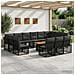 Set Divano da Giardino 14 pz Nero e Grigio scuro polyrattan - Foto miniatura 9