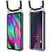 Catena Di Telefoni Cellulari Compatibile Con Samsung Galaxy A40 In Blu Notte - Coperchio Protettivo In Silicone Con Anelli D'oro, Cinturino In Corda E Custodia Staccabile - Foto miniatura 10