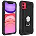 Cover Apple Iphone 11 Bi-materia Anello Magnetico Stand Nero - Foto miniatura 1