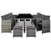 Set Da Pranzo Da Giardino 17 Pz E Cuscini Polyrattan Antracite - Foto miniatura 7