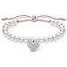 Bracciale Con Perle Bianche Con Cuore In Argento Sterling 925, Lunghezza 13-20 Cm - Foto miniatura 1