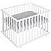 Box Per Bambini Style - 75x100 - Incl. Cuscinetti Di Protezione Grigio E Ruote - Legno Bianco - Foto miniatura 1
