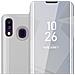 Custodia Compatibile Con Samsung Galaxy A40 In Agata Argento - Clear View Specchio Coperchio Protettivo Con Funzione Di Supporto Protezione A 360 Gradi - Foto miniatura 1