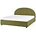 Letto Matrimoniale Contenitore Bouclé Verde Oliva 180 X 200 Cm Vaucluse - Foto miniatura 4