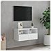 Mobile Tv A Parete Bianco 60x30x30 Cm In Legno Multistrato - Foto miniatura 2