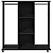 Armadio Con Ruote Nero 102x38x110 Cm In Legno Multistrato - Foto miniatura 2