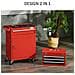 Carrello Porta Attrezzi 2 In 1 Con Cassetta Rimovibile E Armadietto Con Chiave In Acciaio, Rosso - Foto miniatura 4