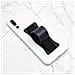 Porta Carte Di Credito Per Telefono Con Cinturino In Pelle Ondulato Black - Foto miniatura 2