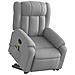 Poltrona Alzapersona Massaggi Reclinabile Grigio Chiaro Tessuto - Foto miniatura 3
