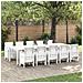 Set da pranzo da giardino  da 11 pezzi con cuscini Bianco Polyrattan, Tavolo da giardino  Bianco 150x100x73 cm Polyrattan, Sedie da giardino  con cuscini 2 pezzi Bianco Polyrattan, Sedie da giardino  con cuscini 4 pezzi Bianco Polyrattan - Foto miniatura 2