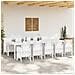 Set da pranzo da giardino  da 11 pezzi con cuscini Bianco Polyrattan, Tavolo da giardino  Bianco 150x100x73 cm Polyrattan, Sedie da giardino  con cuscini 2 pezzi Bianco Polyrattan, Sedie da giardino  con cuscini 4 pezzi Bianco Polyrattan - Foto miniatura 3