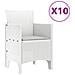 Set da pranzo da giardino  da 11 pezzi con cuscini Bianco Polyrattan, Tavolo da giardino  Bianco 150x100x73 cm Polyrattan, Sedie da giardino  con cuscini 2 pezzi Bianco Polyrattan, Sedie da giardino  con cuscini 4 pezzi Bianco Polyrattan - Foto miniatura 5