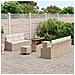 Set Divano da Giardino 10 Pezzi con Cuscini Beige Polyrattan Acacia,  Divano da Giardino 2 Posti con Cuscini Beige Polyrattan,  Set da Pranzo Giardino 3 Pezzi con Cuscini Beige Polyrattan Acacia - Foto miniatura 3