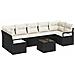 Set Divano Giardino 8 Pezzi con Cuscini Nero Polyrattan, Divano Giardino a 2 Posti con Ripostiglio e Cuscini Nero Polyrattan - Foto miniatura 1